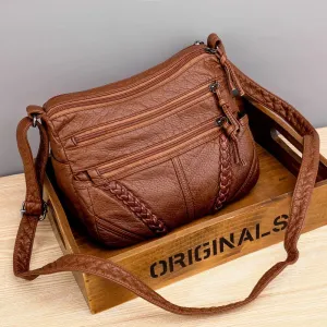 LUCIA| Retro Eco-Leather Crossbody Bag