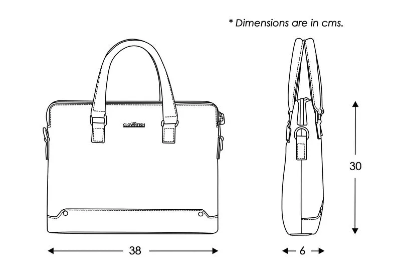 The Clownfish Epitome Series 14 Inch Faux Leather Laptop Bag - Stylish, High-Quality | Shoulder Strap | 39cm x 29cm x 10cm | Bronze