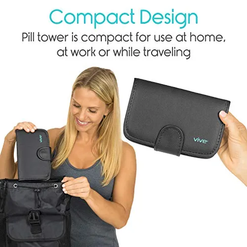 Vive XL Pill Case Extra Large Weekly  Medicine Organizer with Box Case