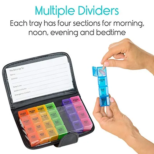 Vive XL Pill Case Extra Large Weekly  Medicine Organizer with Box Case