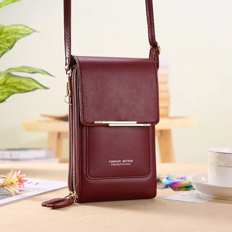Womens Wallet Touch Screen Cell Phone Shoulder Strap Crossbody Bag