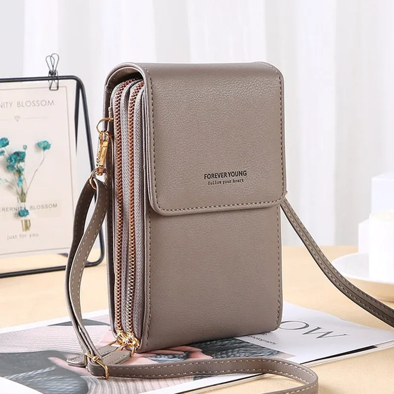 Womens Wallet Touch Screen Cell Phone Shoulder Strap Crossbody Bag